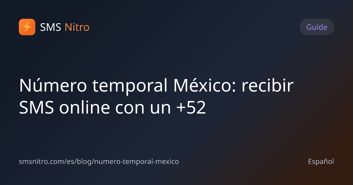 Número temporal México: recibir SMS online con un +52