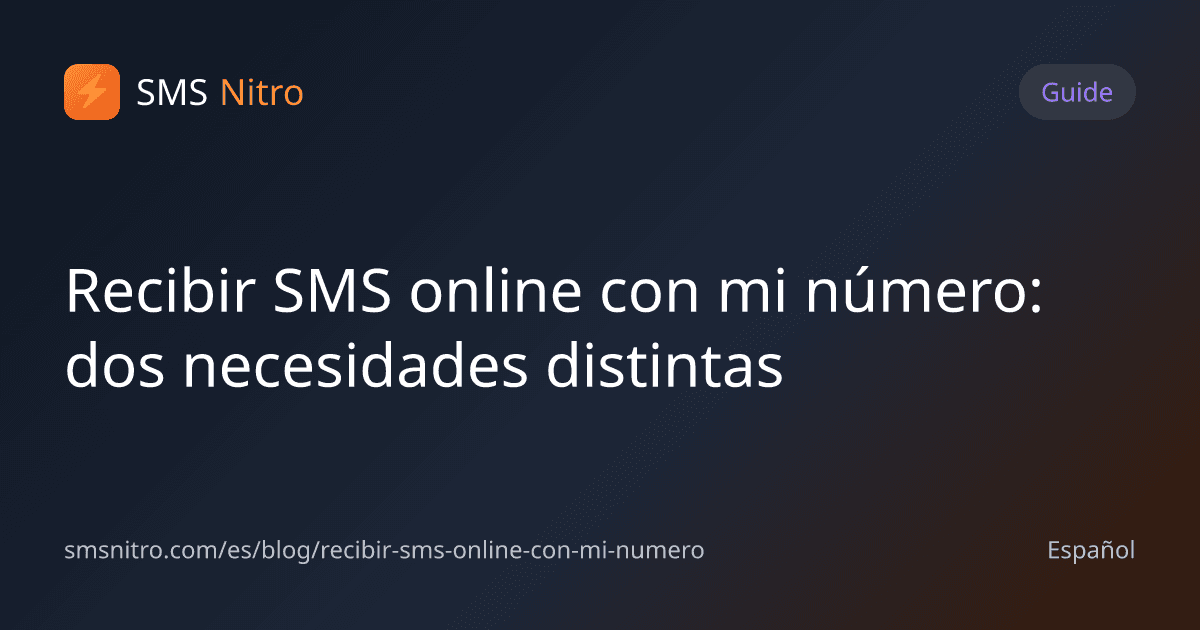 Recibir SMS online con mi número: dos necesidades distintas