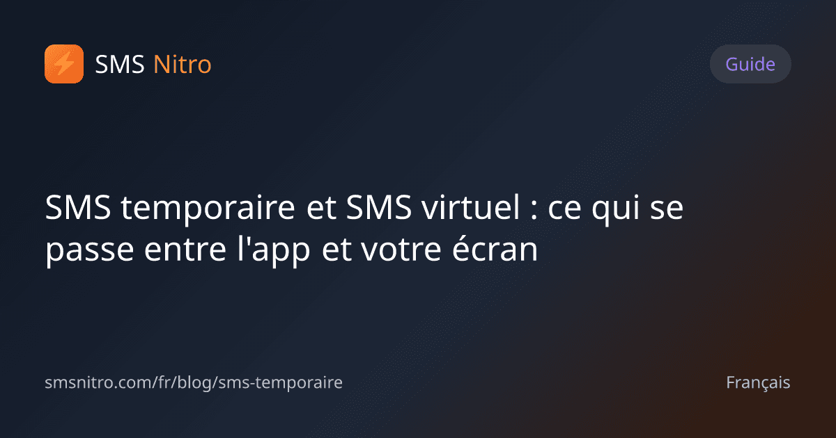 SMS temporaire et SMS virtuel : ce qui se passe entre l'app et votre écran