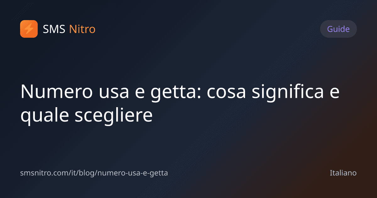 Numero usa e getta: cosa significa e quale scegliere