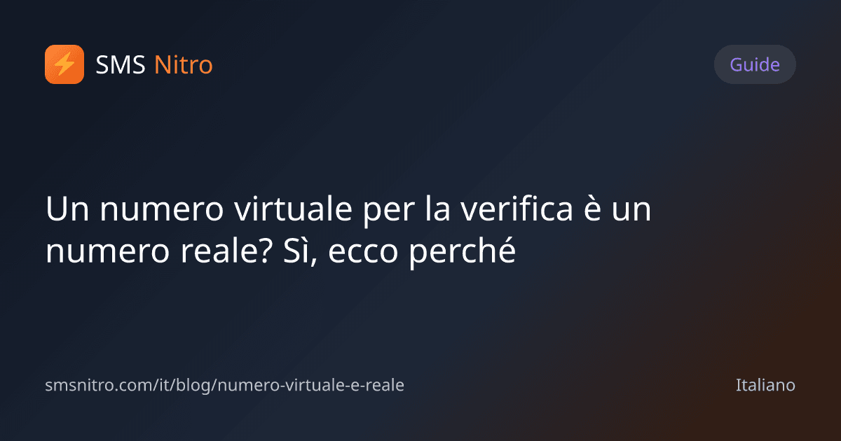Un numero virtuale per la verifica è un numero reale? Sì, ecco perché