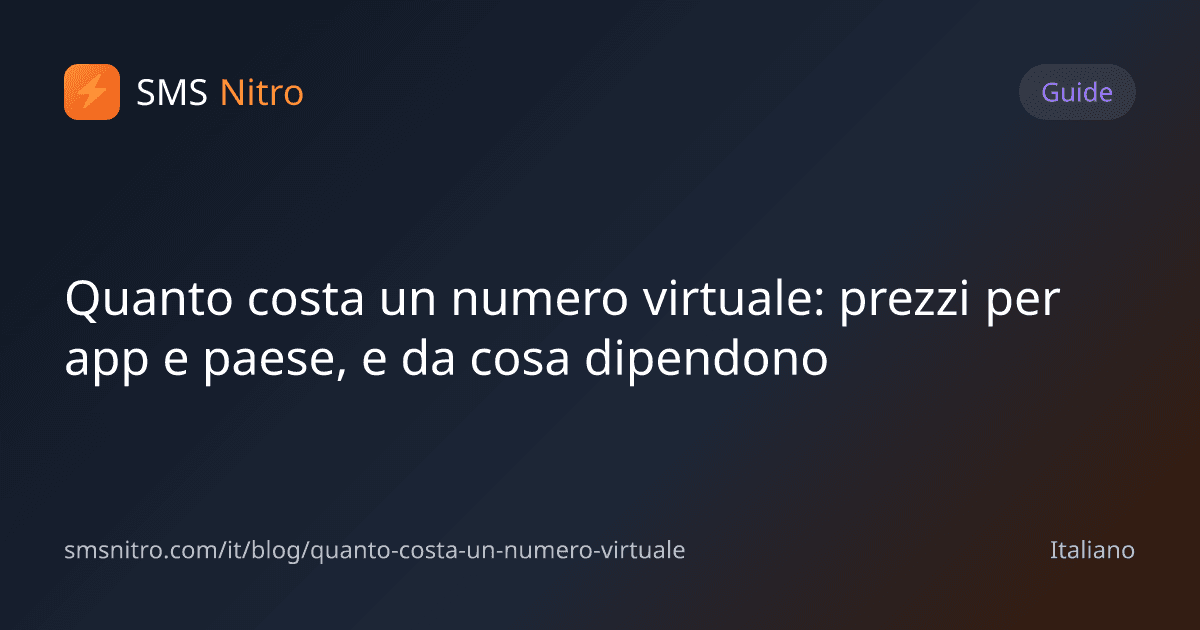 Quanto costa un numero virtuale: prezzi per app e paese, e da cosa dipendono
