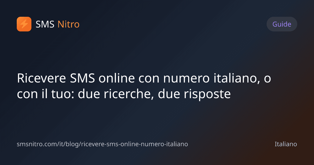 Ricevere SMS online con numero italiano, o con il tuo: due ricerche, due risposte