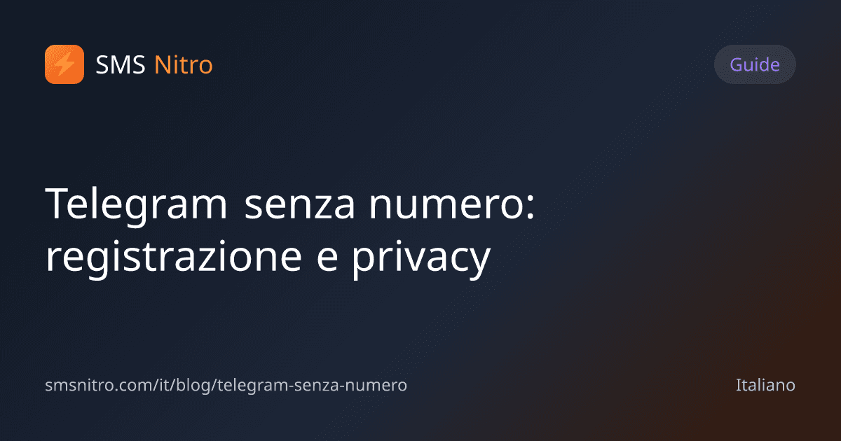 Telegram senza numero: registrazione e privacy