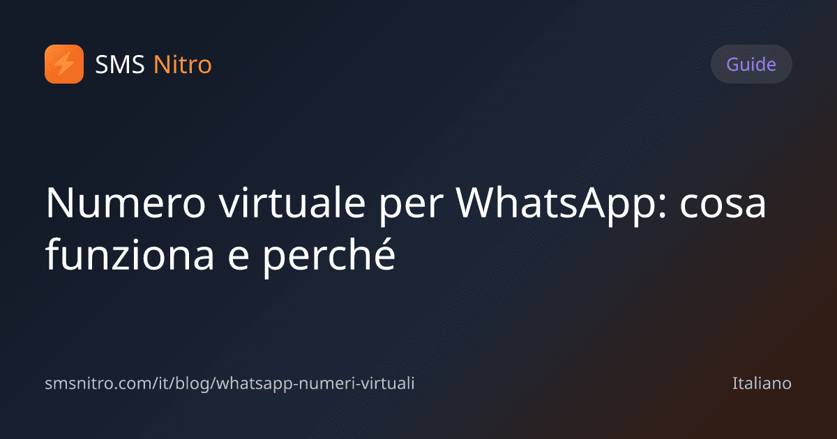 Numero virtuale per WhatsApp: cosa funziona e perché