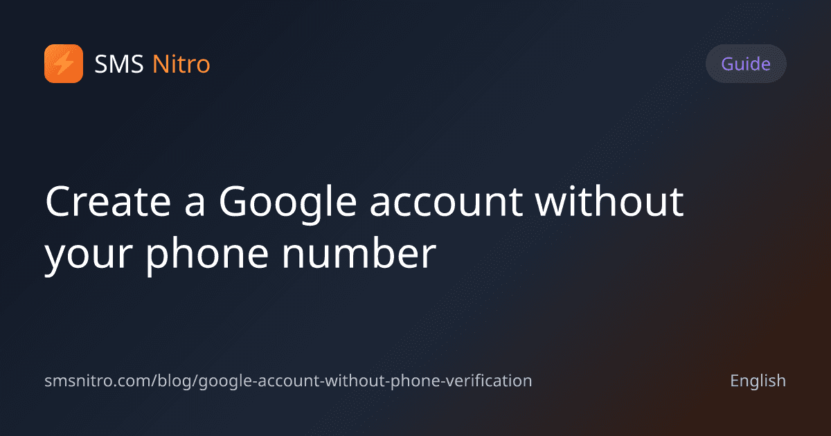 Create a Google account without your phone number