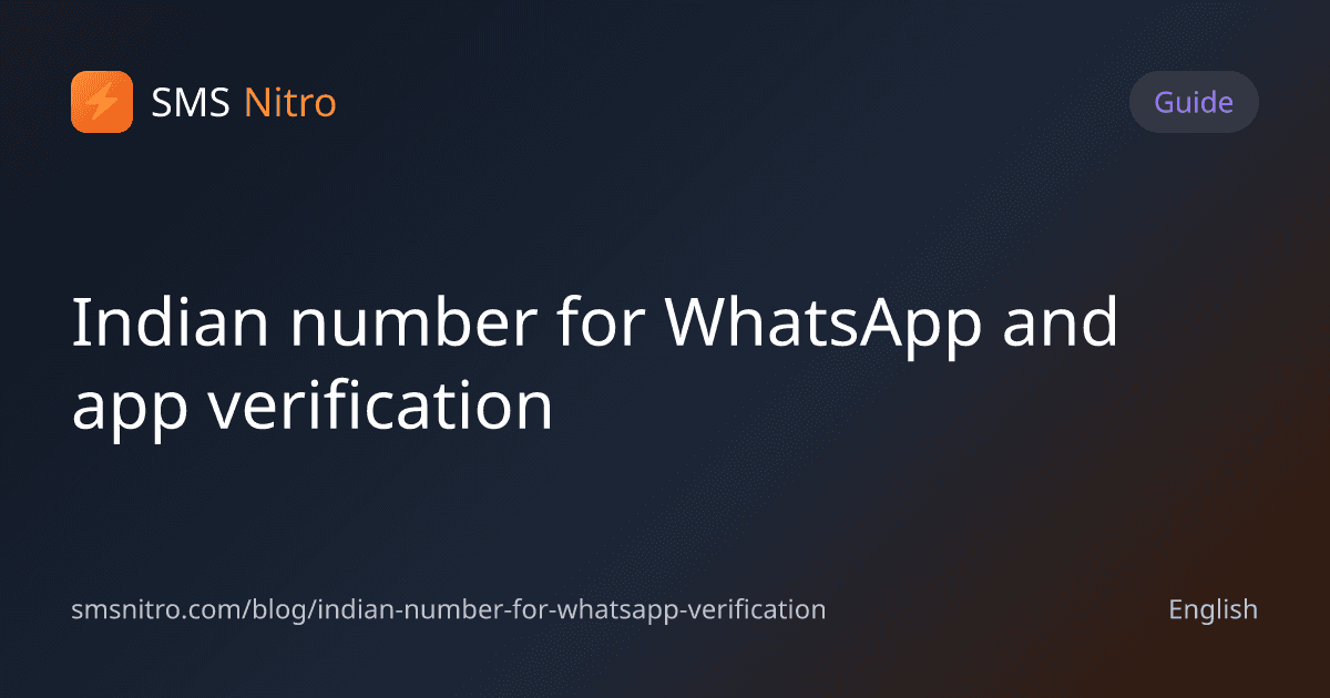 Indian number for WhatsApp and app verification