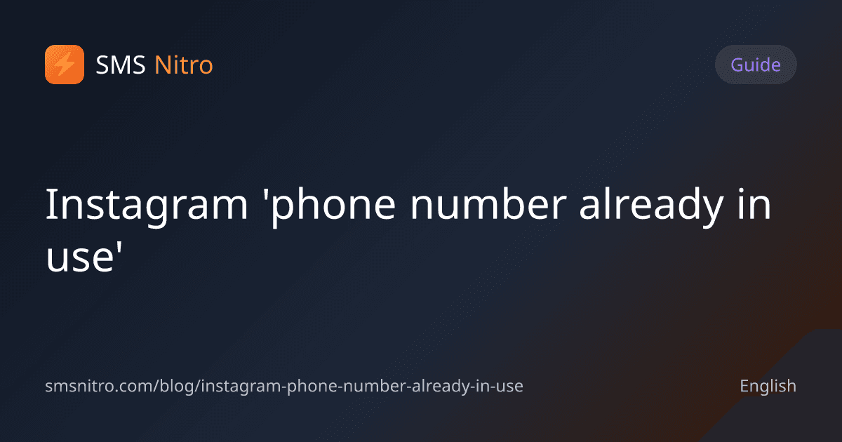Instagram 'phone number already in use'