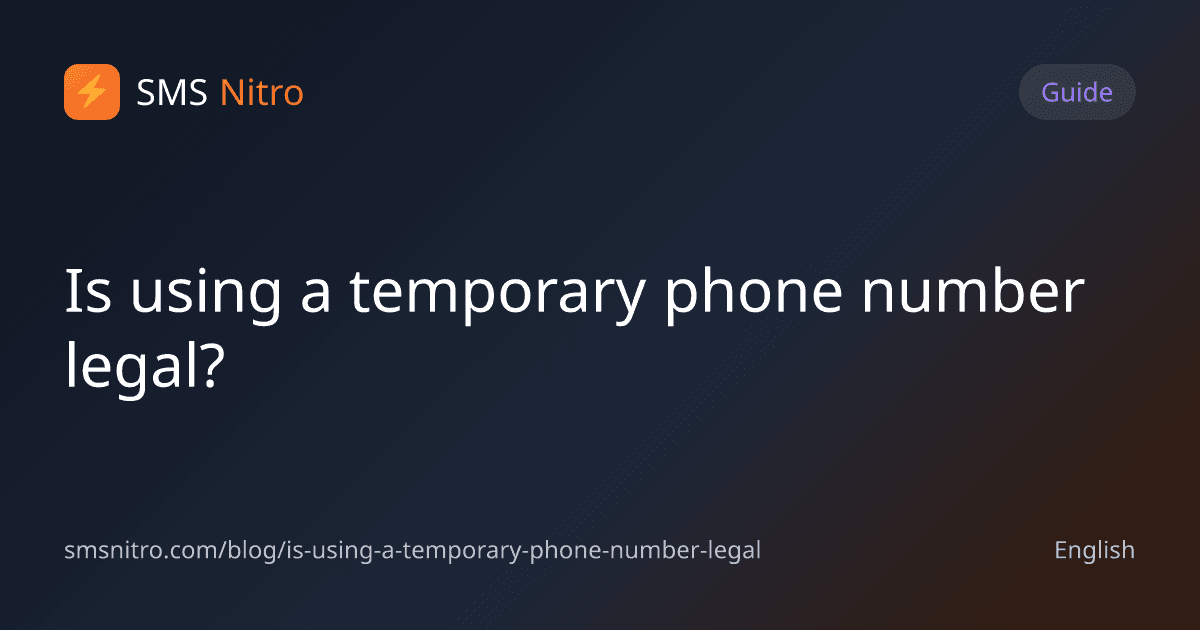Is using a temporary phone number legal?