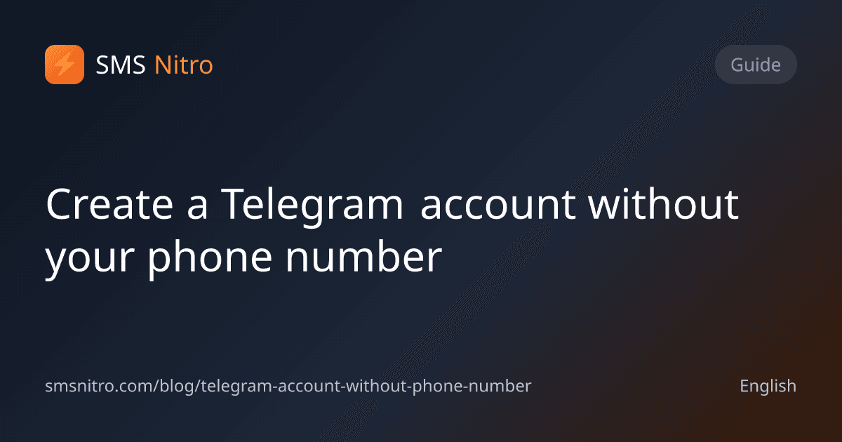 Create a Telegram account without your phone number