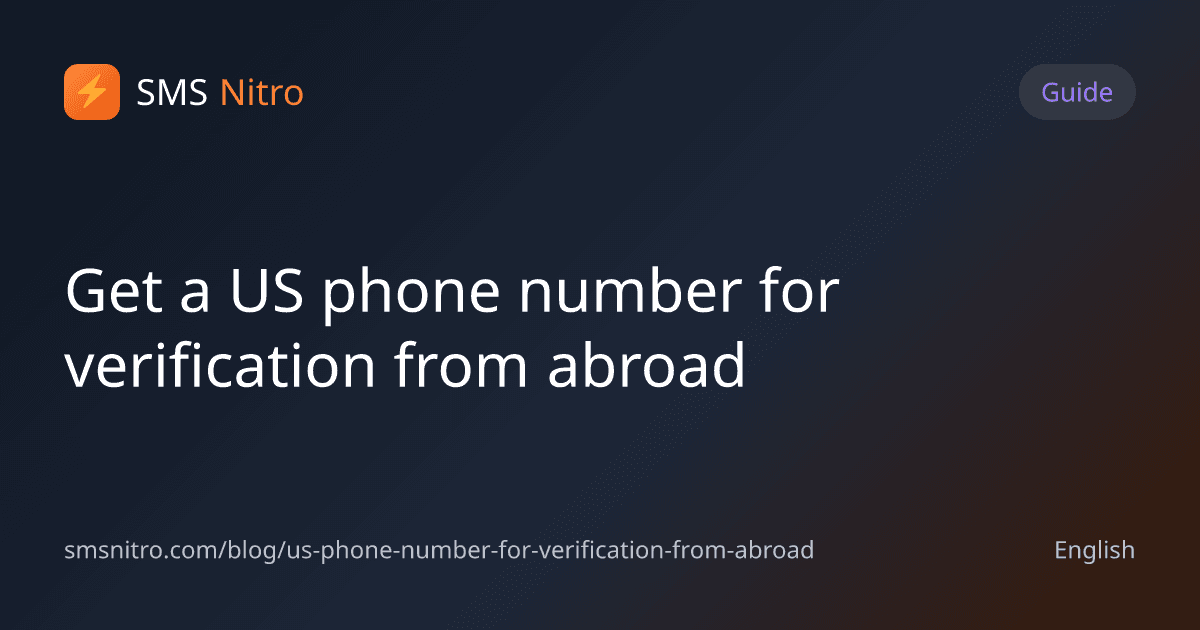 Get a US phone number for verification from abroad