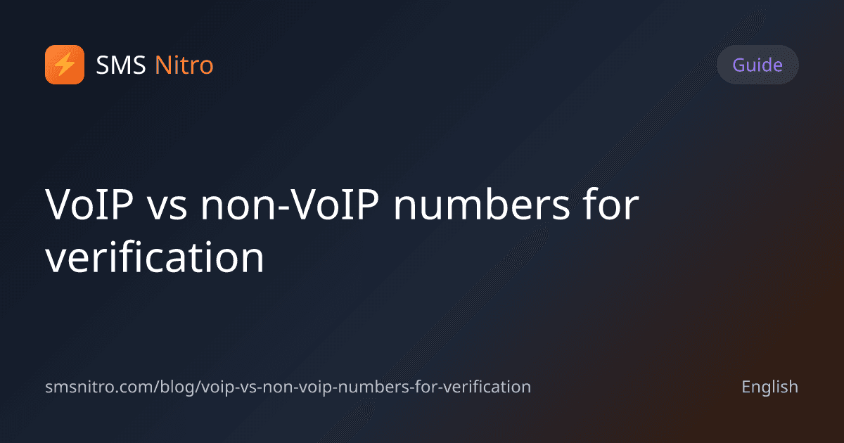 VoIP vs non-VoIP numbers for verification