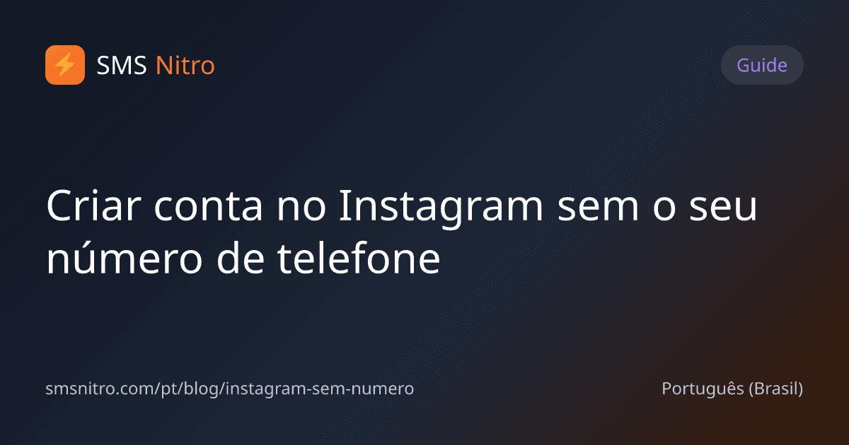 Criar conta no Instagram sem o seu número de telefone