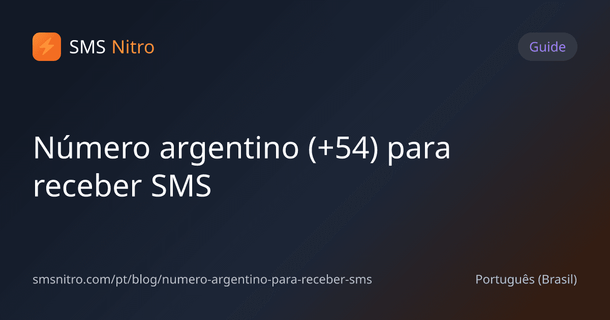 Número argentino (+54) para receber SMS