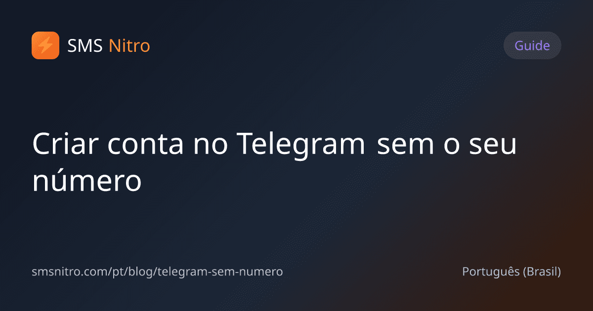 Criar conta no Telegram sem o seu número