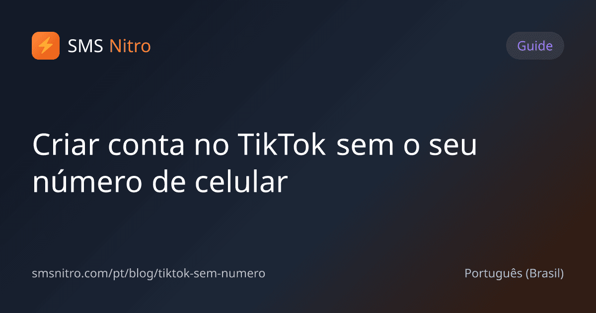 Criar conta no TikTok sem o seu número de celular