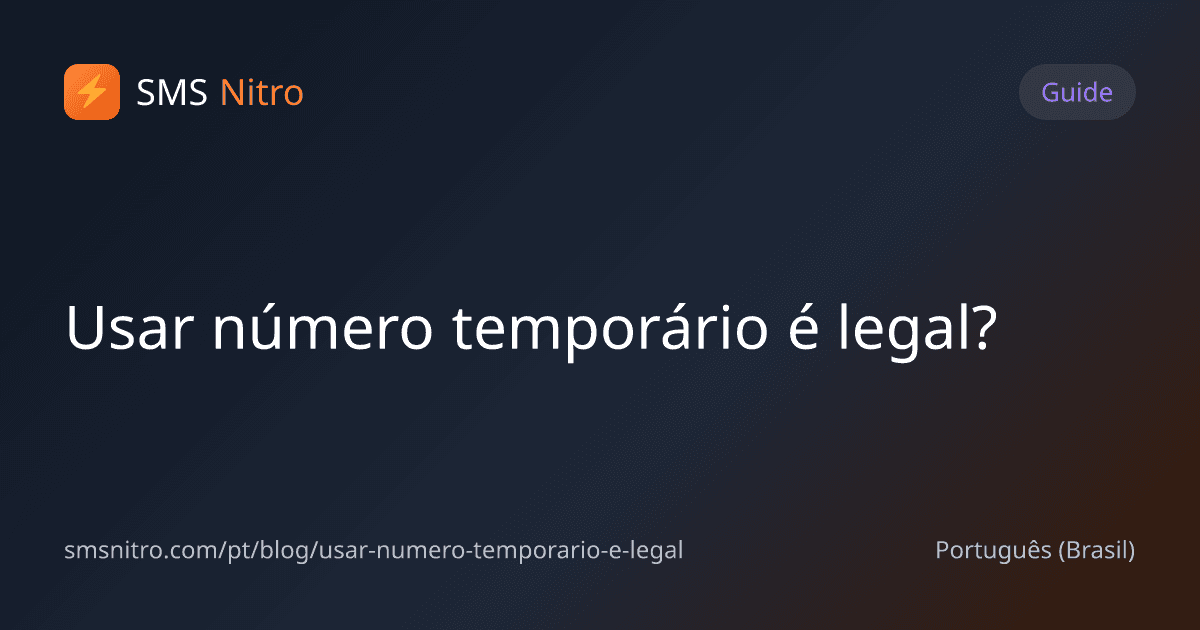 Usar número temporário é legal?